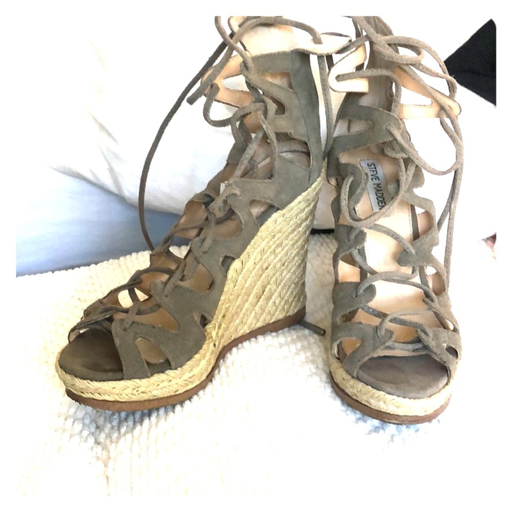 Steve Madden lace up wedges